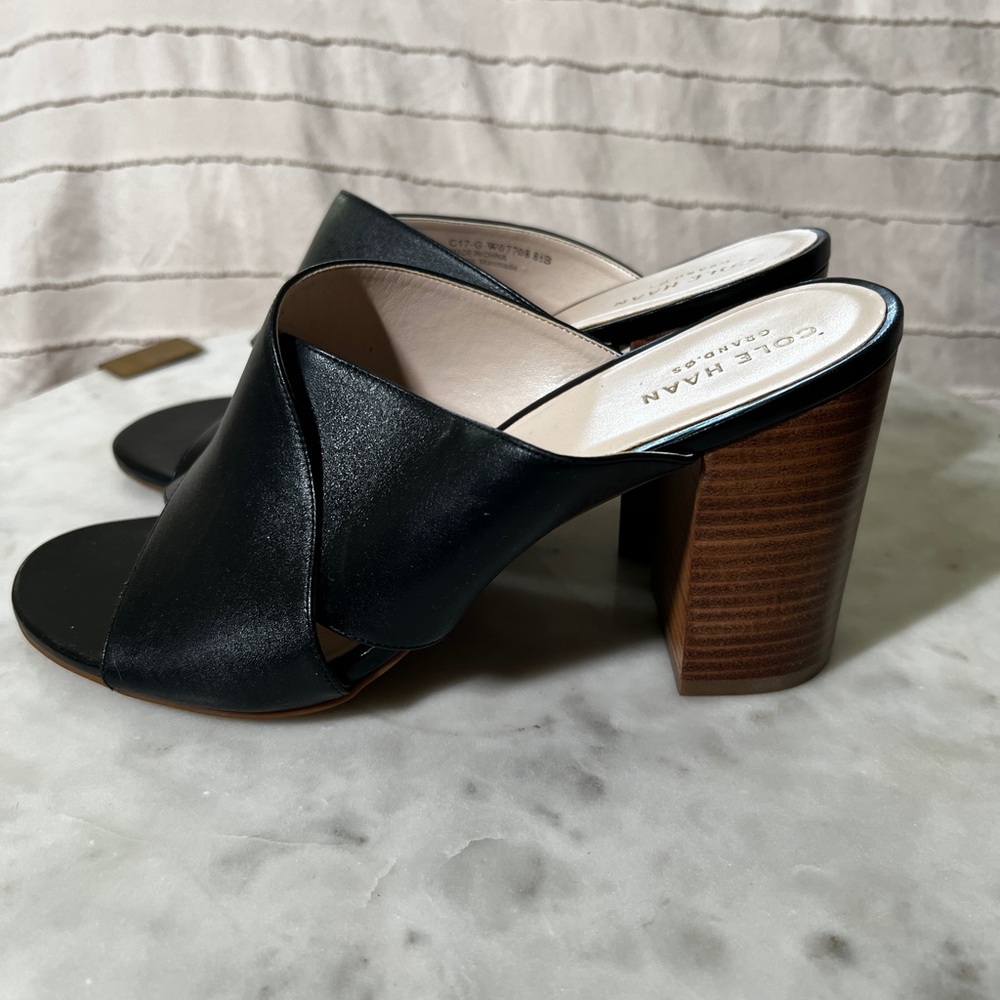 🖤Cole Haan Black Women's Heeled Leather Sandals🖤
